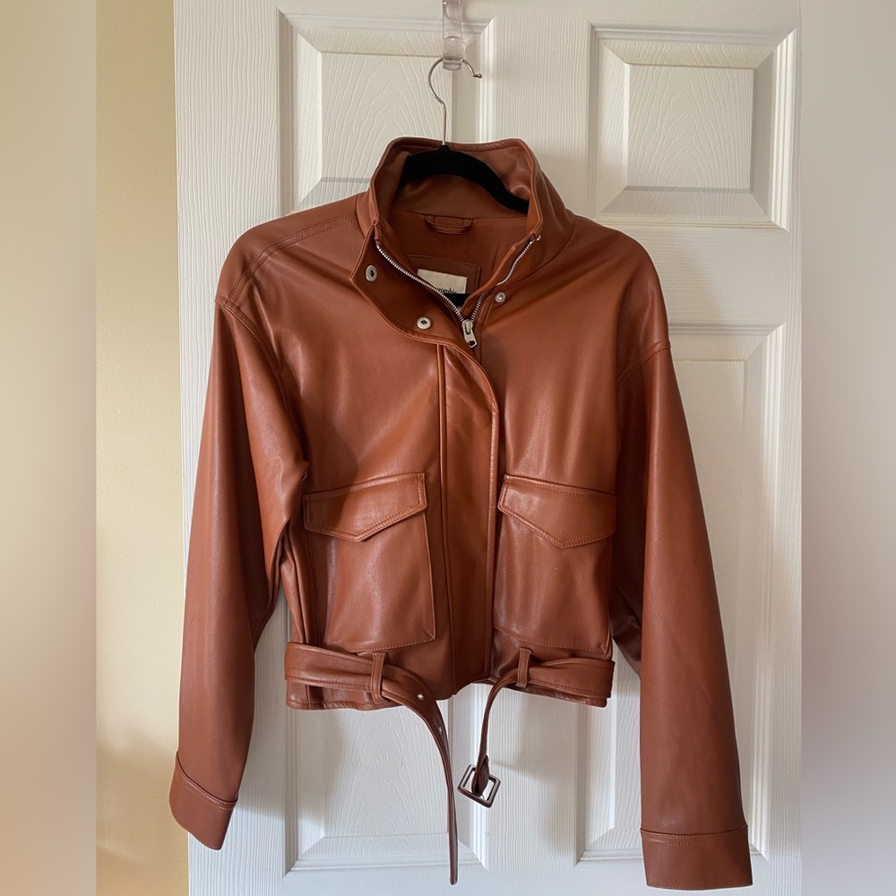 Abercrombie and Fitch vegan leather bomber jacket